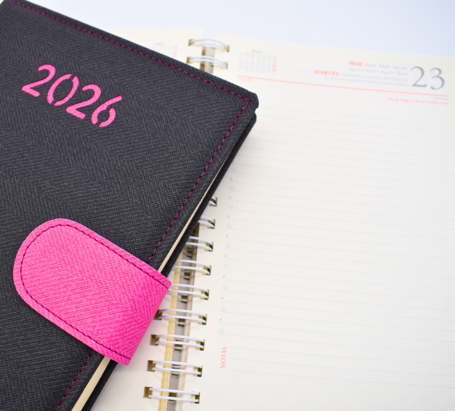 Agenda 2026 página día personalizada colores